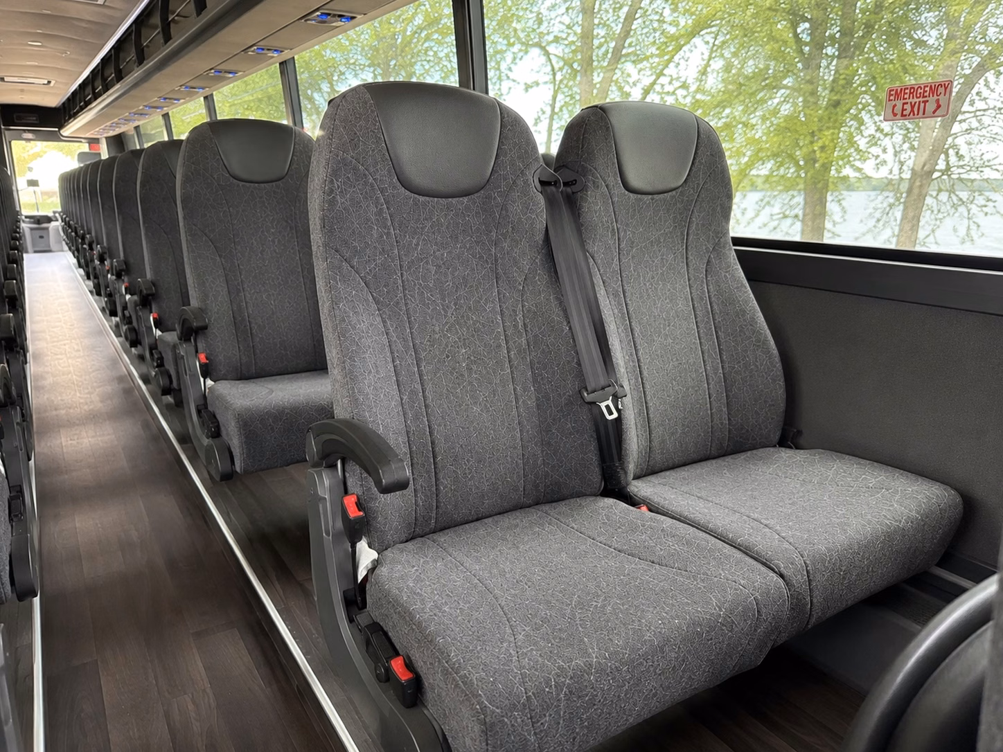 56 passenger charter bus inside
